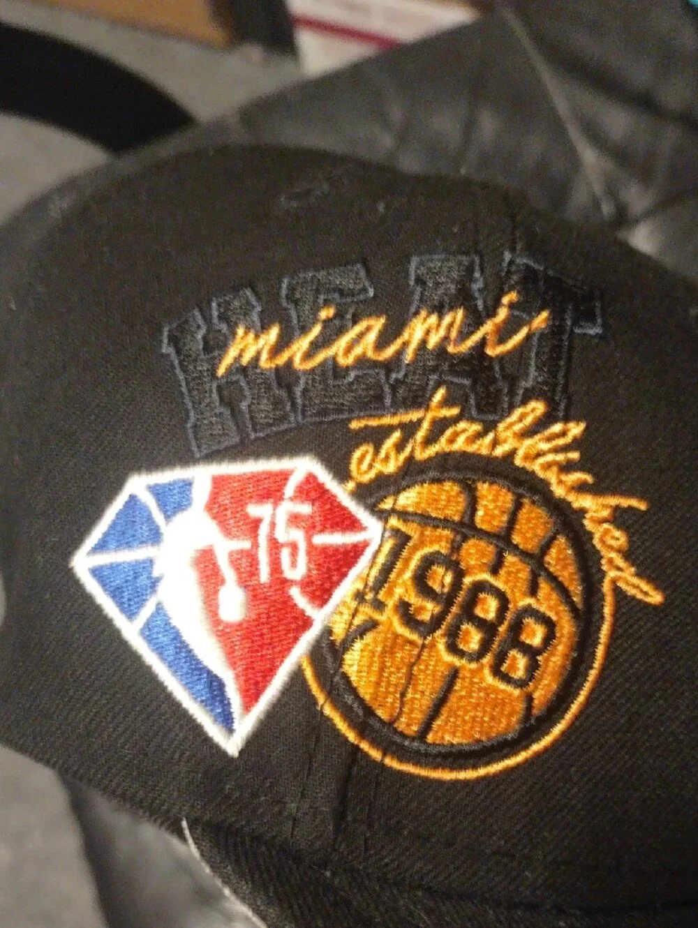 New Era Miami Heat Black  Embroidered Hat